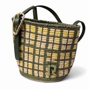Paco Rabanne Green and Yellow Woven Shoulder Bag